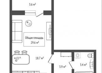 Продам квартиру студию, 29.6 м2, Новосибирск, метро Площадь Маркса, улица Титова, с55