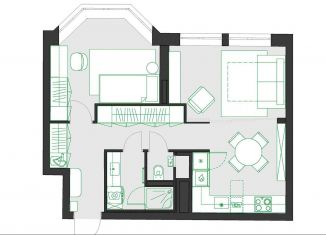 Продажа 2-комнатной квартиры, 45.3 м2, Москва, Кутузовский проспект, 18, метро Выставочная