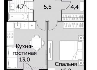 Продажа 1-ком. квартиры, 45.5 м2, Москва, метро Тушинская