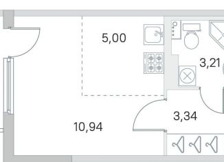 Продажа квартиры студии, 23.9 м2, посёлок Стрельна, ЖК Любоград