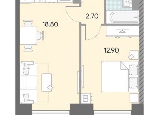 Продажа 1-комнатной квартиры, 37.7 м2, Москва, жилой комплекс Обручева 30, к1, метро Калужская