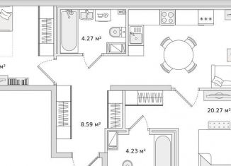 Продается 2-ком. квартира, 75.2 м2, Санкт-Петербург, ЖК Чёрная Речка