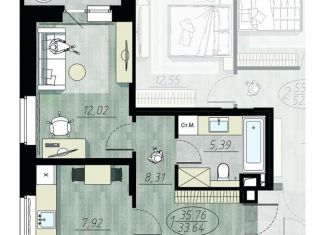 Продается 1-комнатная квартира, 35.8 м2, посёлок Путёвка