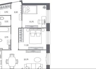 Продажа 2-ком. квартиры, 62.2 м2, Санкт-Петербург, метро Петроградская