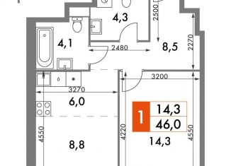 Продается 1-комнатная квартира, 46 м2, Москва, улица Академика Волгина, 2с3, ЖК Архитектор