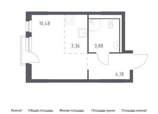 Квартира на продажу студия, 21.9 м2, деревня Новосаратовка