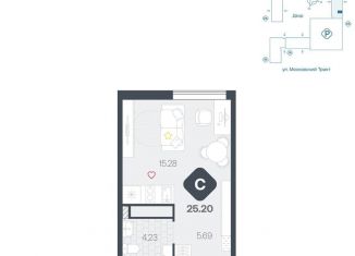 Продам квартиру студию, 25.2 м2, Тюмень