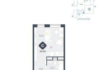 Продаю квартиру студию, 24.3 м2, Тюмень