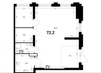 Продаю помещение свободного назначения, 72.2 м2, Мытищи, жилой комплекс Мытищи Парк, к5
