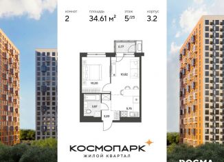 Продается 2-ком. квартира, 34.6 м2, Тула, Привокзальный территориальный округ, улица Болдина, 22