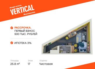 Продажа квартиры студии, 25.8 м2, Санкт-Петербург, улица Орджоникидзе, 44А, метро Московская