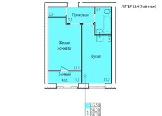 Однокомнатная квартира на продажу, 38.2 м2, Ивановская область