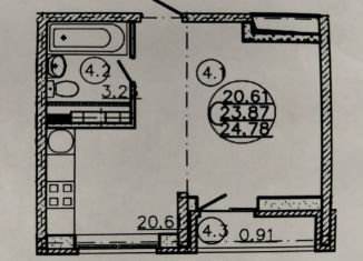 Продажа 1-комнатной квартиры, 24.5 м2, Краснодар, Заполярная улица, 39к4