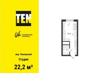 Продается квартира студия, 22.2 м2, Екатеринбург, Орджоникидзевский район