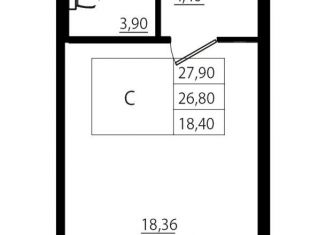 Квартира на продажу студия, 27.9 м2, Мурино, ЖК Тридевяткино Царство