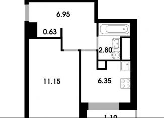 Продается 1-комнатная квартира, 28.9 м2, деревня Солманово, Елисейская улица, 12