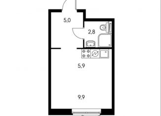 Продаю квартиру студию, 23.6 м2, Москва, ЖК Римского-Корсакова 11