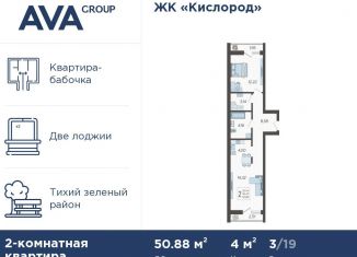 Продается 2-комнатная квартира, 50.9 м2, Сочи, площадь Флага, микрорайон Центральный