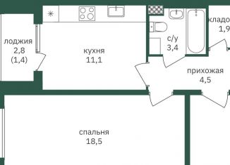 Продам однокомнатную квартиру, 40.8 м2, Москва, метро Лесопарковая, Варшавское шоссе, 170Ек1