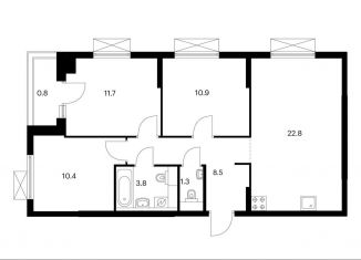 Продажа 3-ком. квартиры, 70.2 м2, Москва, станция Щербинка