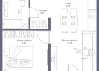 Продается 1-комнатная квартира, 35.4 м2, село Усады, жилой комплекс Дома у Сада, 2к2, ЖК Дома у сада