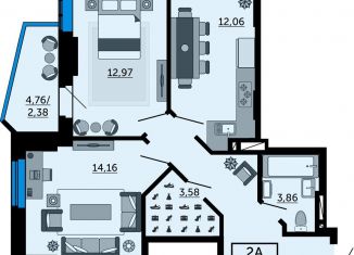 Продается 2-комнатная квартира, 60.7 м2, Ростов-на-Дону, улица 23-я Линия, 54с12, ЖК Город у Реки