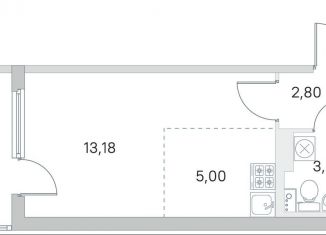 Продается квартира студия, 26.1 м2, посёлок Стрельна, ЖК Любоград