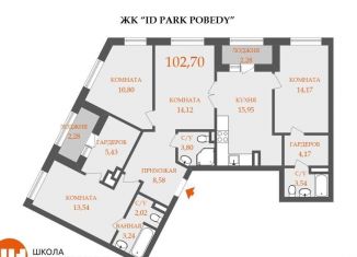 Четырехкомнатная квартира на продажу, 105 м2, Санкт-Петербург, метро Электросила, улица Решетникова, 29