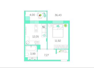 Продам 1-комнатную квартиру, 36.4 м2, Тула, ЖК Наши Баташи, Самоварная улица, 19