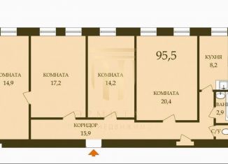 Продаю 4-ком. квартиру, 95.5 м2, Санкт-Петербург, улица Коли Томчака, 11/17, метро Московские ворота