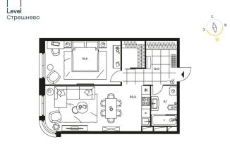 Продам 2-ком. квартиру, 57.6 м2, Москва, ЖК Левел Стрешнево, Волоколамское шоссе, 81/2с3