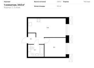 Продаю однокомнатную квартиру, 34.6 м2, Санкт-Петербург, метро Лиговский проспект, жилой комплекс Аэронавт, 1