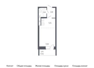 Продам квартиру студию, 22.8 м2, Колпино, жилой комплекс Новое Колпино, к38