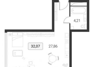 Продается квартира студия, 32.1 м2, Москва, метро Яхромская