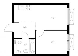 Продается 1-комнатная квартира, 34.3 м2, Москва, метро Свиблово