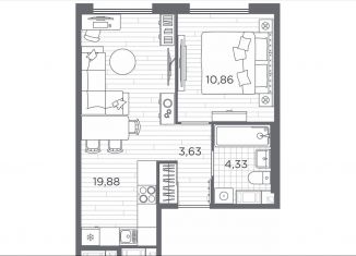 Продажа однокомнатной квартиры, 38.7 м2, Санкт-Петербург, метро Звёздная