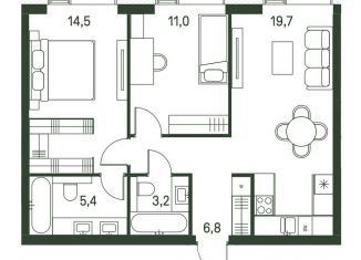 Продам 2-ком. квартиру, 60.6 м2, Москва, станция Стрешнево, 4-й Красногорский проезд