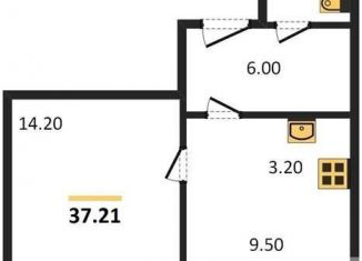 Продам 1-комнатную квартиру, 37.2 м2, Новосибирск, Озёрная улица, ЖК Крымский