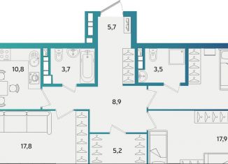 Продаю 3-ком. квартиру, 88.6 м2, Альметьевск