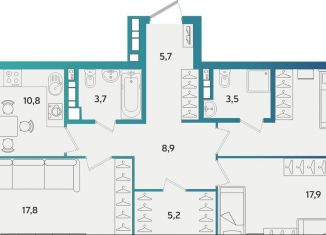 Продажа 3-ком. квартиры, 88.8 м2, Альметьевск