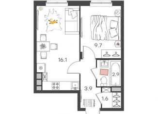 Продается однокомнатная квартира, 34.1 м2, Нижегородская область