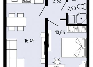 Продажа двухкомнатной квартиры, 33.1 м2, село Фролы