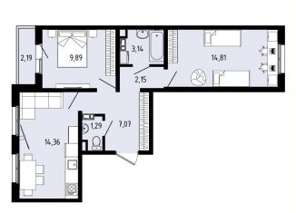 Продается трехкомнатная квартира, 53.8 м2, село Фролы