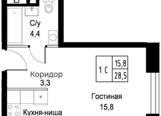 Квартира на продажу студия, 28.5 м2, Москва, улица Намёткина, 10Д, район Черёмушки