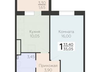 Продается 1-комнатная квартира, 35.1 м2, Всеволожск