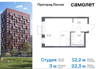 Продажа квартиры студии, 22.3 м2, деревня Мисайлово, микрорайон Пригород Лесное, к14.1