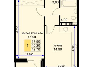 Продажа 1-ком. квартиры, 42.7 м2, Симферополь, Центральный район, Екатерининская улица, 5