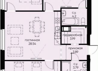 Трехкомнатная квартира на продажу, 99.4 м2, Санкт-Петербург, метро Фрунзенская, Московский проспект, 72к2