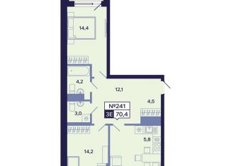 Продается 3-комнатная квартира, 70.4 м2, Саха (Якутия), Новопортовская улица, 1А/1