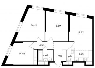 3-ком. квартира на продажу, 93.6 м2, Москва, улица Петра Алексеева, 14, ЖК Кутузов Град 2